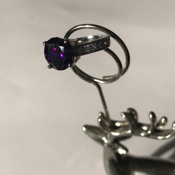 Purple stone ring s5.5 - Picture 4 of 5